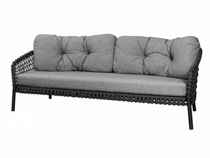 Cane-line Ocean Large 3-Sitzer Sofa, Cane-line Soft Rope, Dark grey