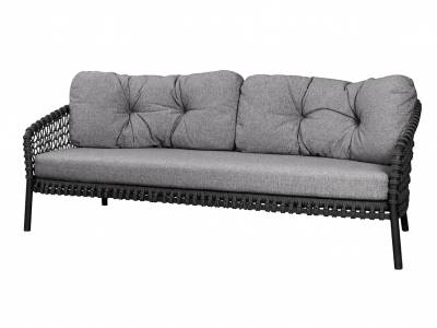 Cane-line Ocean Large 3-Sitzer Sofa, Cane-line Soft Rope, Dark grey