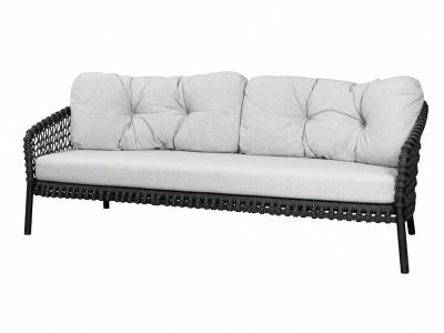 Cane-line Ocean Large 3-Sitzer Sofa, Cane-line Soft Rope, Dark grey