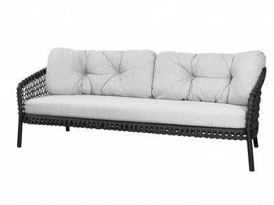 Cane-line Ocean Large 3-Sitzer Sofa, Cane-line Soft Rope, Dark grey