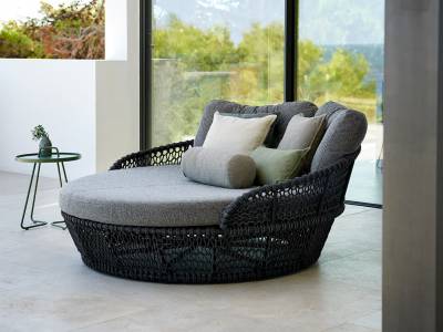 Cane-line Ocean large Daybed, Cane-line Soft Rope, Dark grey