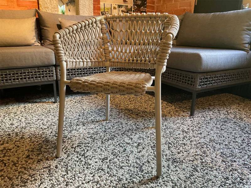 Cane-line Ocean Stuhl, stapelbar, Cane-line Soft Rope, 4er-Set Ausstellungsstück