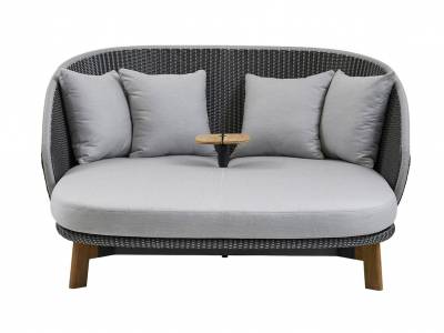 Cane-line Peacock Daybed m/Tisch, inkl. Kissen light grey, Cane-line Weave