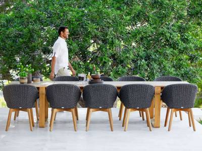 Cane-line Peacock Dining-Stuhl, dunkelgrau 4er-Set Austellungsstücke