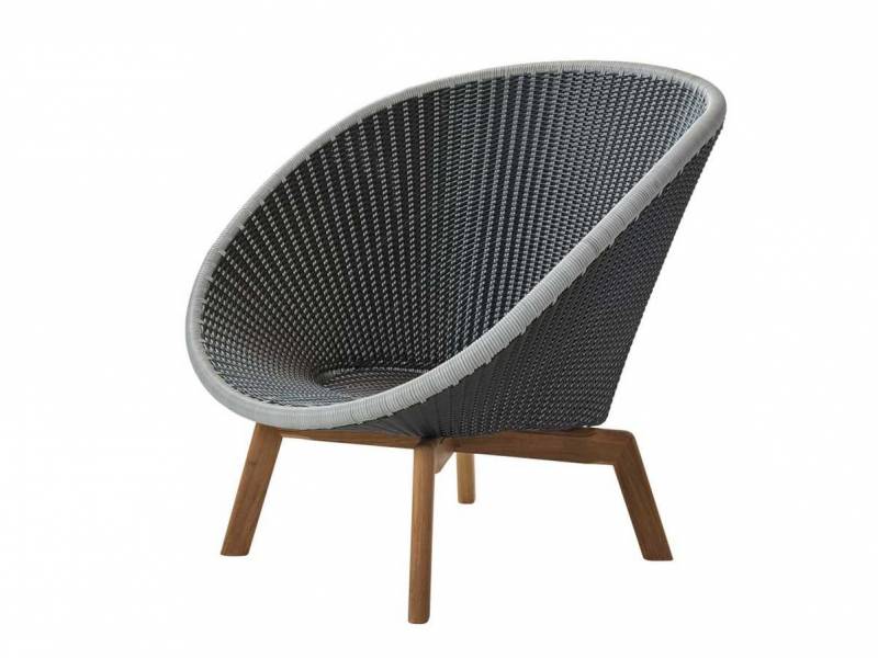 Cane-line Peacock Lounge Sessel m/Teak Beine, Cane-line Weave Grey (5458)