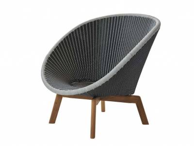 Cane-line Peacock Lounge Sessel m/Teak Beine, Cane-line Weave Grey (5458)