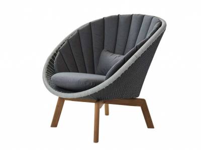 Cane-line Peacock Lounge Sessel m/Teak Beine, Cane-line Weave Grey (5458)