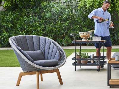 Cane-line Peacock Lounge Sessel m/Teak Beine, Cane-line Weave Grey (5458)