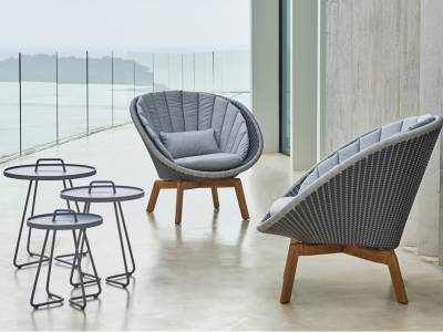 Cane-line Peacock Lounge Sessel m/Teak Beine, Cane-line Weave Grey (5458)