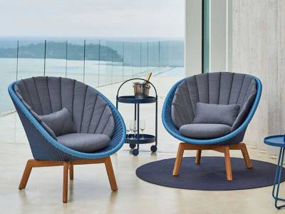 Cane-line Peacock Lounge Sessel m/Teak Beine, Cane-line Weave Midnight (5458)