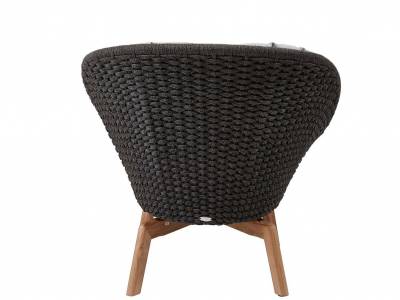 Cane-line Peacock Loungesessel m/Teak Beine, Cane-line Soft Rope Grey (5458)