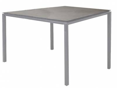 Cane-line Pure Tisch, 100 x 100 cm, Aluminium, Light Grey inklusive Keramik Tischplatte