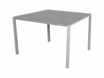 Cane-line Pure Tisch, 100 x 100 cm, Aluminium, Sand inklusive Keramik Tischplatte