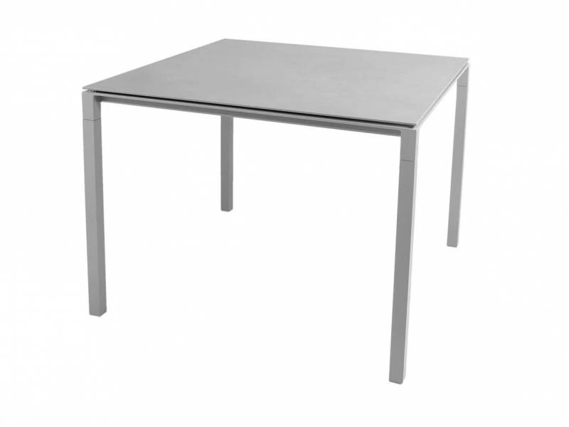Cane-line Pure Tisch, 100 x 100 cm, Aluminium, Taupe inklusive Keramik Tischplatte
