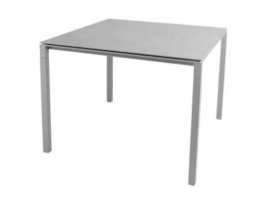 Cane-line Pure Tisch, 100 x 100 cm, Aluminium, Taupe inklusive Keramik Tischplatte
