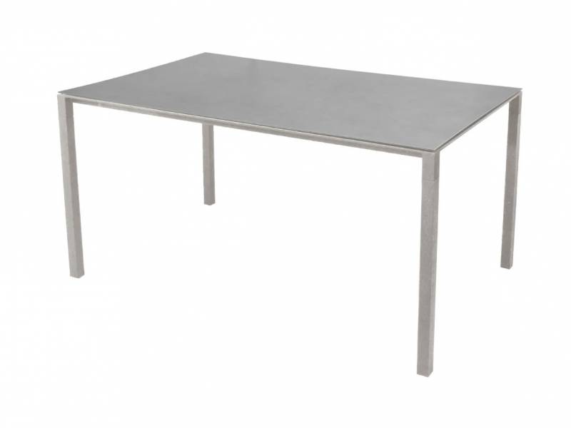 Cane-line Pure Tisch, 150x90 cm, Aluminium, Taupe inklusive Keramik Tischplatte