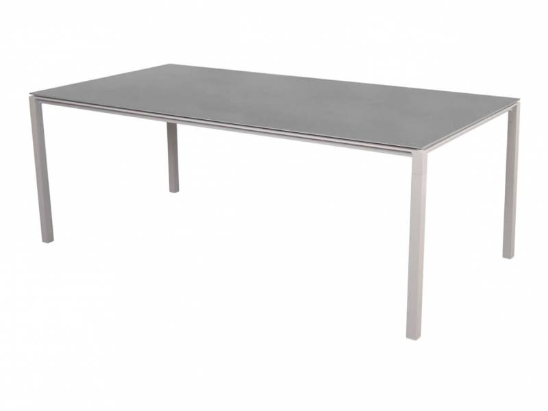 Cane-line Pure Tisch, 200 x 100 cm, Aluminium, Sand inklusive Keramik Tischplatte