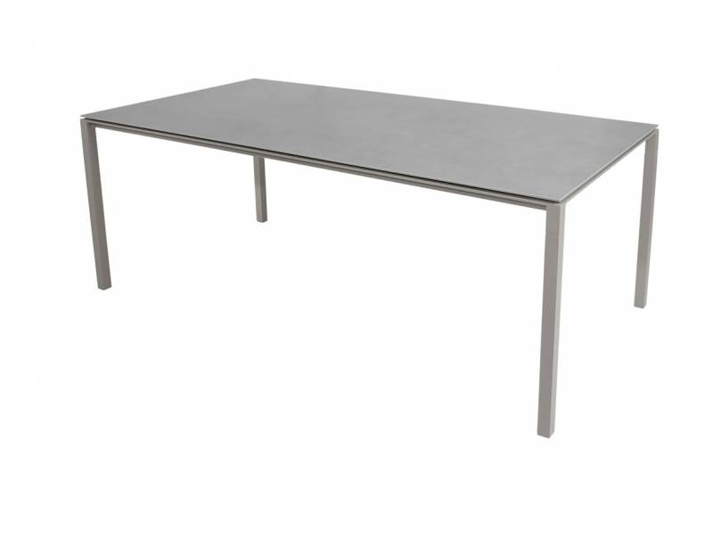 Cane-line Pure Tisch, 200 x 100 cm, Aluminium, Taupe inklusive Keramik Tischplatte