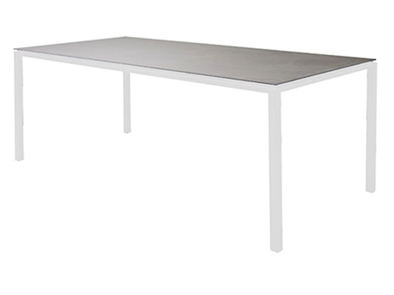Cane-line Pure Tisch, 200 x 100 cm, Aluminium, White inklusive Keramik Tischplatte