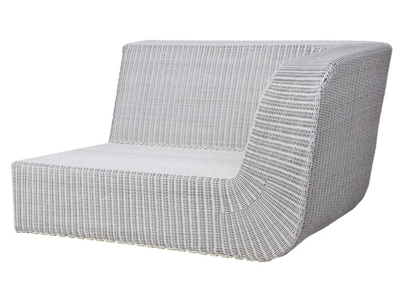 Cane-line Savannah 2 Sitzer Modulsofa, Links, Weiß-grau inklusive Kissen mit Quick Dry & Airflow System