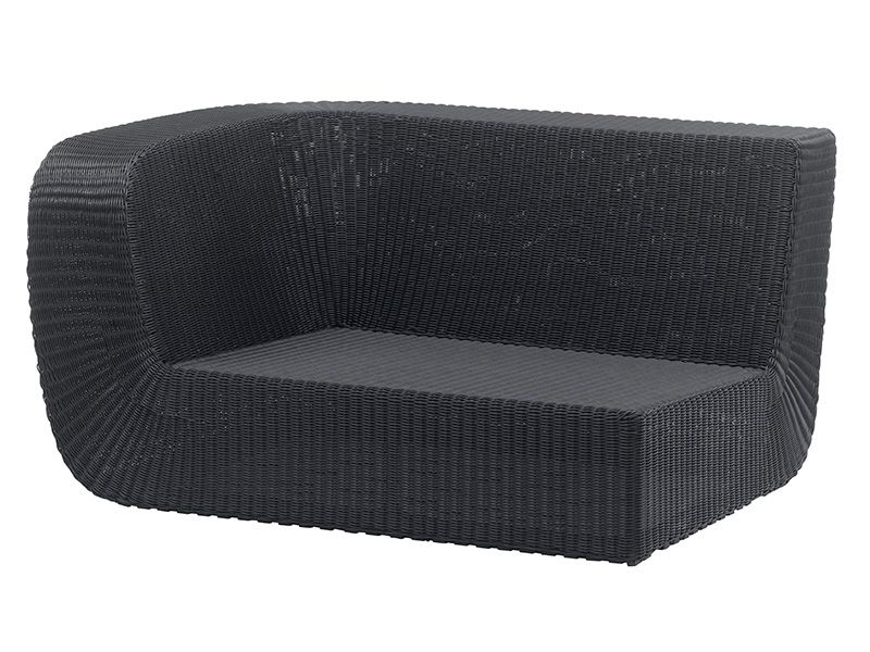 Cane-line Savannah 2 Sitzer Modulsofa, rechts, schwarz inklusive Kissen mit Quick Dry & Airflow System