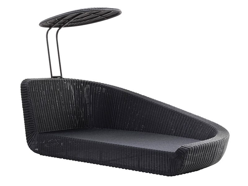 Cane-line Savannah Daybed Modul, links, schwarz inklusive Kissen mit Quick Dry & Airflow System