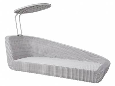 Cane-line Savannah Daybed Modul, links, Weiß-grau inklusive Kissen mit Quick Dry & Airflow System