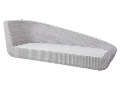 Cane-line Savannah Daybed Modul, links, Weiß-grau inklusive Kissen mit Quick Dry & Airflow System