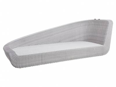 Cane-line Savannah Daybed Modul, rechts, Weiß-grau inklusive Kissen mit Quick Dry & Airflow System