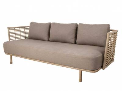 Cane-line Sense 3- Sitzer Sofa inkl. taupe Cane-line AirTouch Kissensatz