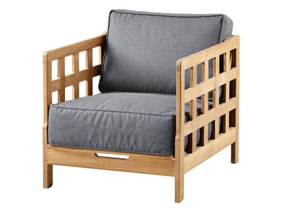 Cane-line Square Loungesessel inkl. Kissensatz, Grau