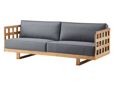 Cane-line Square Sofa inkl. Kissensatz, Grau