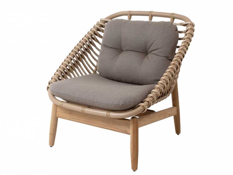 Cane-line Strington Loungesessel m/Teak Gestell, inkl. Cane-line AirTouch Kissensatz, Cane-line Weave