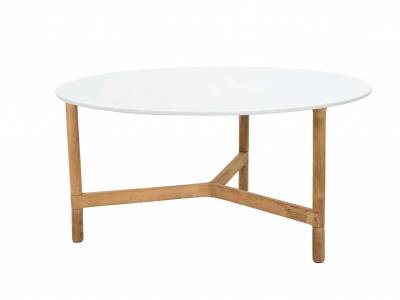 Cane-line Twist Couchtisch groß, teak mit Tischplatte Keramik rund 90 cm