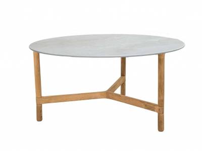 Cane-line Twist Couchtisch groß, teak mit Tischplatte Keramik rund 90 cm