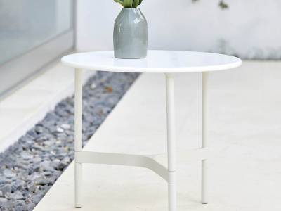 Cane-line Twist Couchtisch, klein White, rund 45 cm