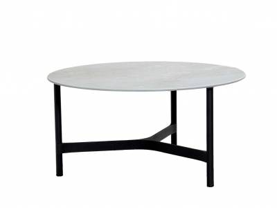 Cane-line Twist Couchtisch, large Lava Grey mit Tischplatte Keramik rund 90 cm