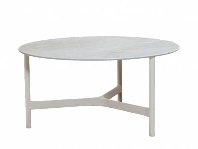 Cane-line Twist Couchtisch, large Sand mit Tischplatte Keramik rund 90 cm