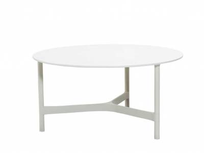 Cane-line Twist Couchtisch, large White mit Tischplatte Keramik rund 90 cm