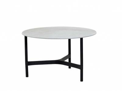 Cane-line Twist Couchtisch, medium, Lava Grey mit Tischplatte Keramik rund 70 cm
