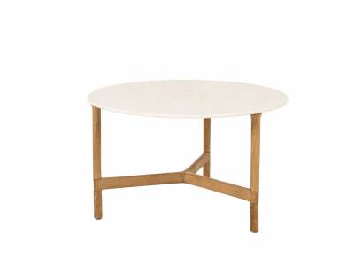 Cane-line Twist Couchtisch medium, teak mit Tischplatte Keramik rund 70 cm