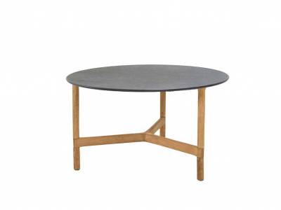 Cane-line Twist Couchtisch medium, teak mit Tischplatte Keramik rund 70 cm