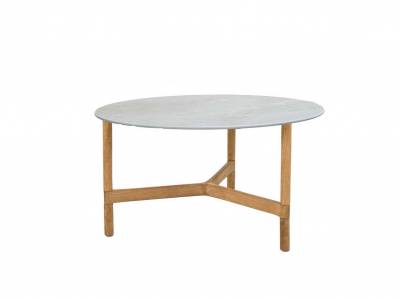 Cane-line Twist Couchtisch medium, teak mit Tischplatte Keramik rund 70 cm