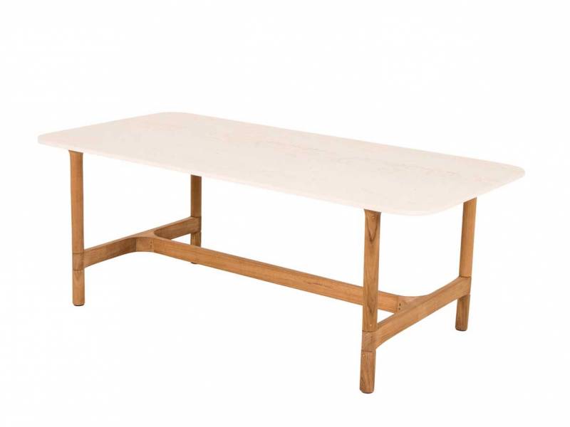 Cane-line Twist Couchtisch rechteckig, teak mit Keramik Tischplatte 120 x 60 cm