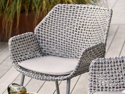 Cane-line Vibe Loungesessel, Light grey/grey/taupe