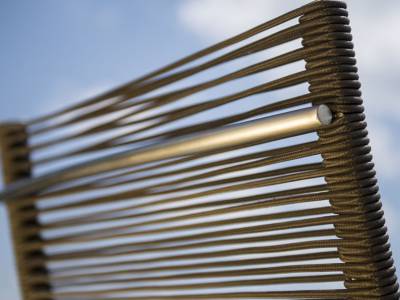 Diamond Garden Atlanta Hochlehner Polyfiber Rope, grau, Armlehne Teak