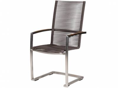 Diamond Garden Atlanta Swingstuhl Hoch, Polyfiber Rope, mocca, Armlehne Teak