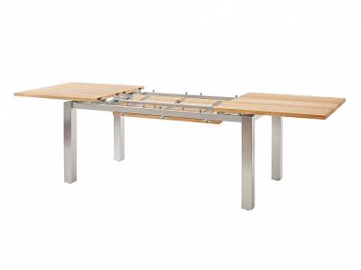 Diamond Garden Levanto Ausziehtisch 3 Planken, 170–270×90 cm, Edelstahl, Recycled Teak Natur