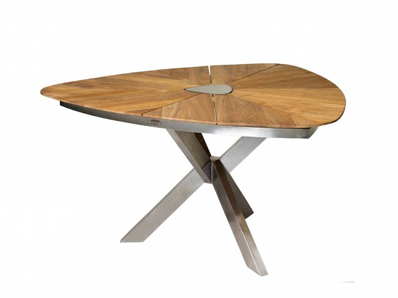 Diamond Garden Lyon Triangel Tisch 150 cm, Edelstahl, Recycled Teak