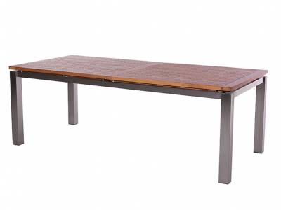 Diamond Garden Milano Ausziehtisch, 220–320×100 cm, Edelstahl, Teak